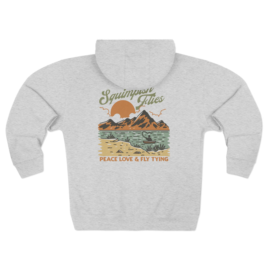 Peace Love & Fly Tying Zip Hoodie