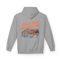 Thumbnail for Ladies Peace, Love and Fly Tying Fleece Hoodie