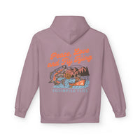 Thumbnail for Ladies Peace, Love and Fly Tying Fleece Hoodie