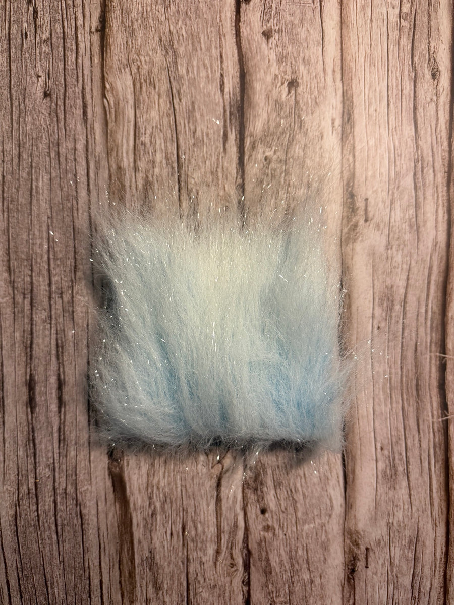 Short Blue Ice Sparkle Squimpish Hair in pale icy blue and white with reflective flash